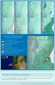 Example of data for marine spatial planning in the U.S. Pacific Northwest. Click on image to enlarge. Quote and image source: Best Practices for Marine Spatial Planning (The Nature Conservancy)