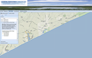 Shoreline exposure to wave energy in East Hampton. Click to enlarge image.