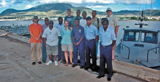 The skilled staff from St. Kitts and Nevis Coast Guard played a key role in seabed mapping. Photo © Steven R. Schill/TNC