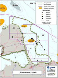 Oil industry exploration and priority areas. Click on map to enlarge.