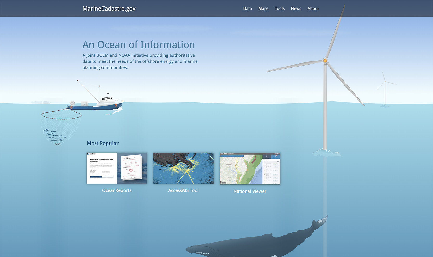 Marine Cadastre home page